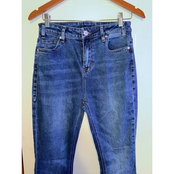 Rock & Roll High Rise Flare Jeans With Lace Up Back Size 28X34 - Picture 9 of 12